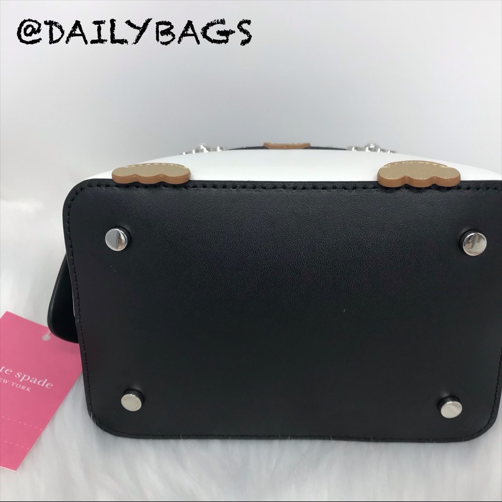 KATE SPADE PENGUIN CROSSBODY BLACK FROSTY WHITE - Picture 7 of 8